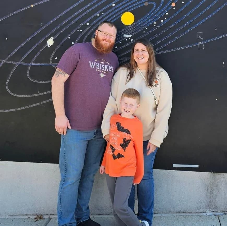Ryan Dalton, software engineer and project manager, with his family